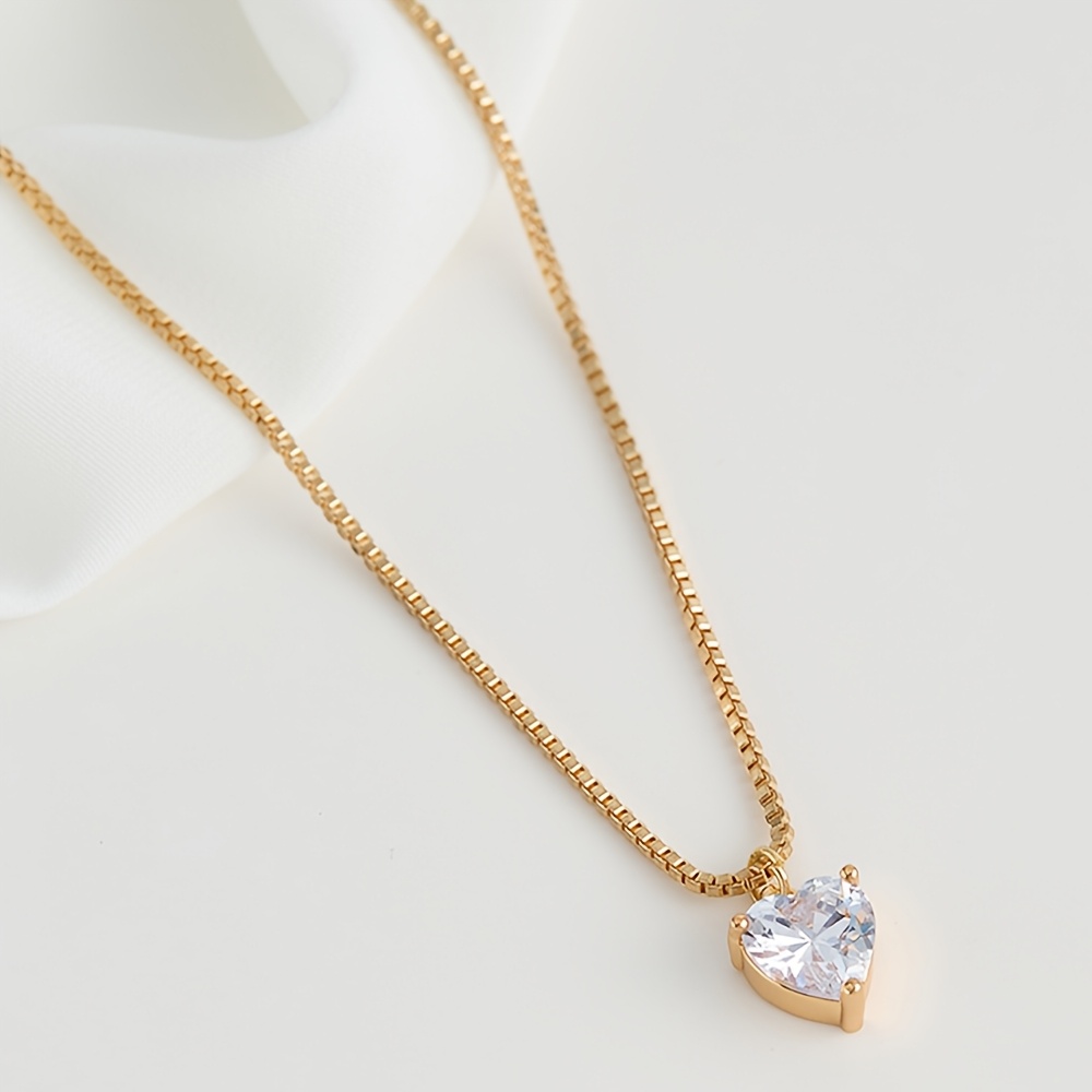 Women's Sparkling Heart-Shaped Zirconia Double-Layer Necklace